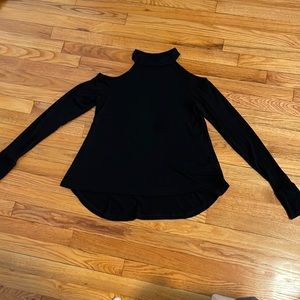 Black cold shoulder top